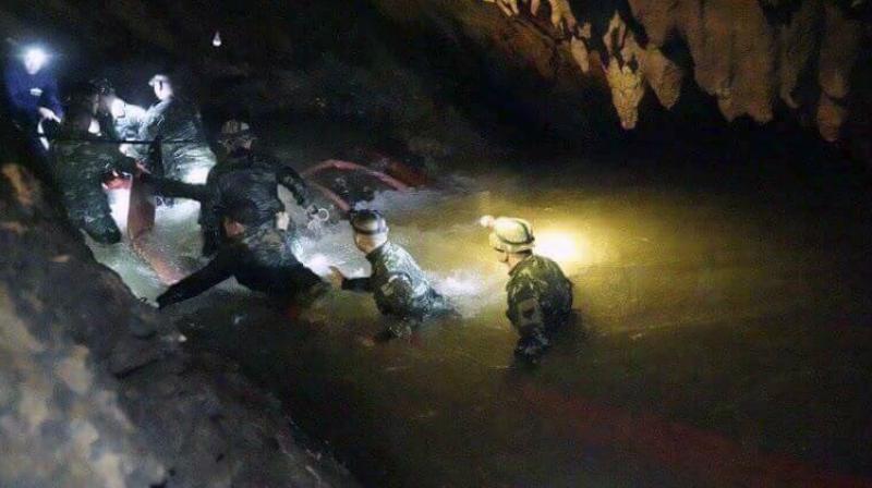 Thai boys were passed 'sleeping' on stretchers through cave: Rescue diver