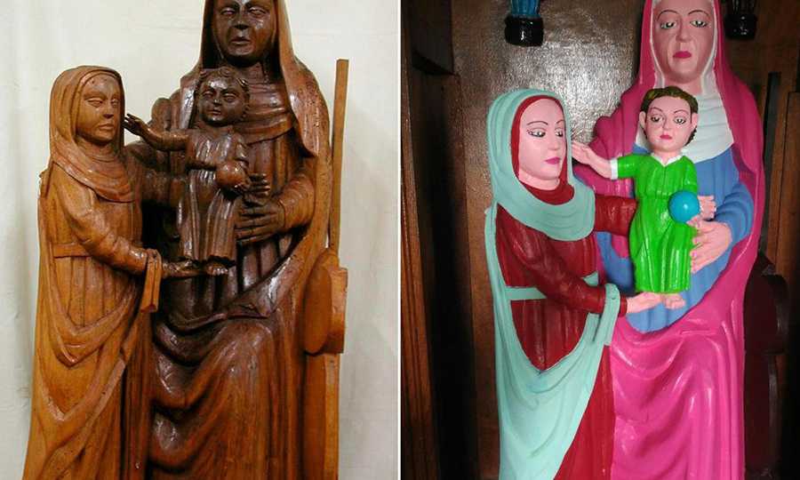 ‘Restored’ Spain statues painted in funky colors