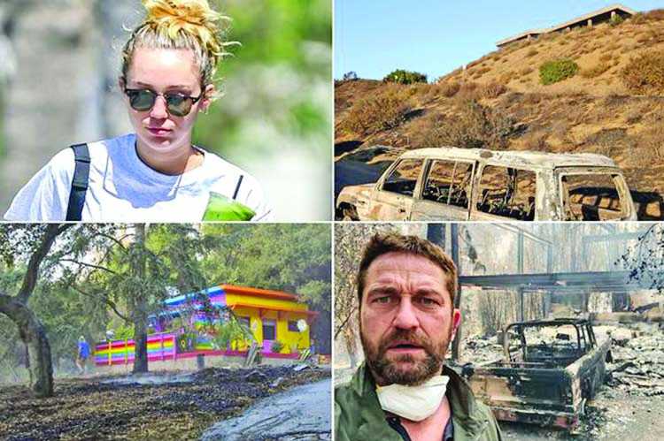 Miley and Gerard's houses gutted in California fire
