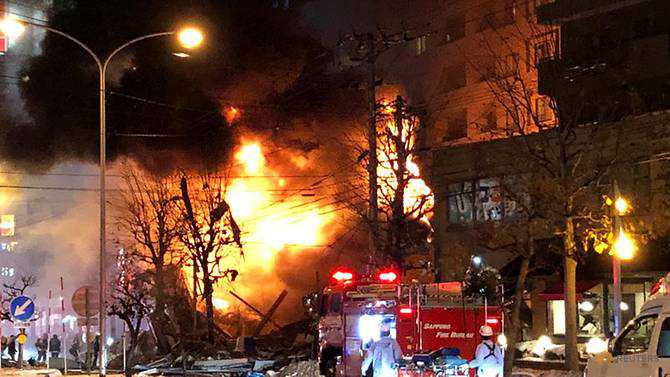 Police, firemen search for cause of explosion in Japan's Sapporo