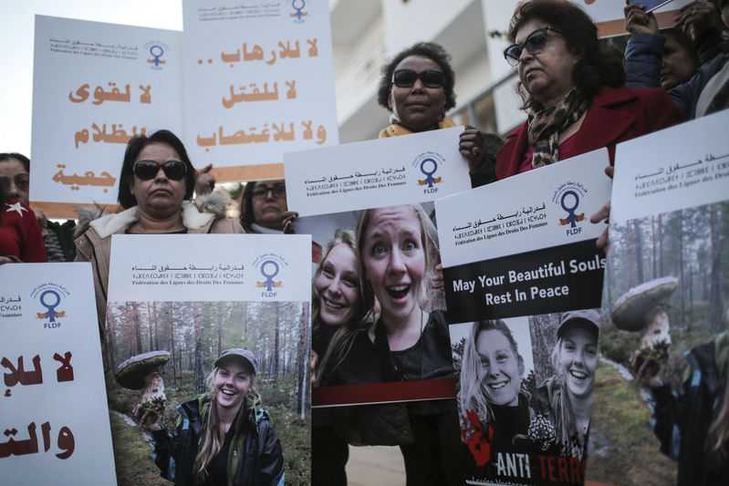 Moroccans hold antiterror vigil for slain Nordic hikers