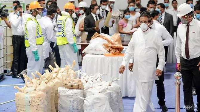 Sri Lanka destroys nearly 800kg of cocaine