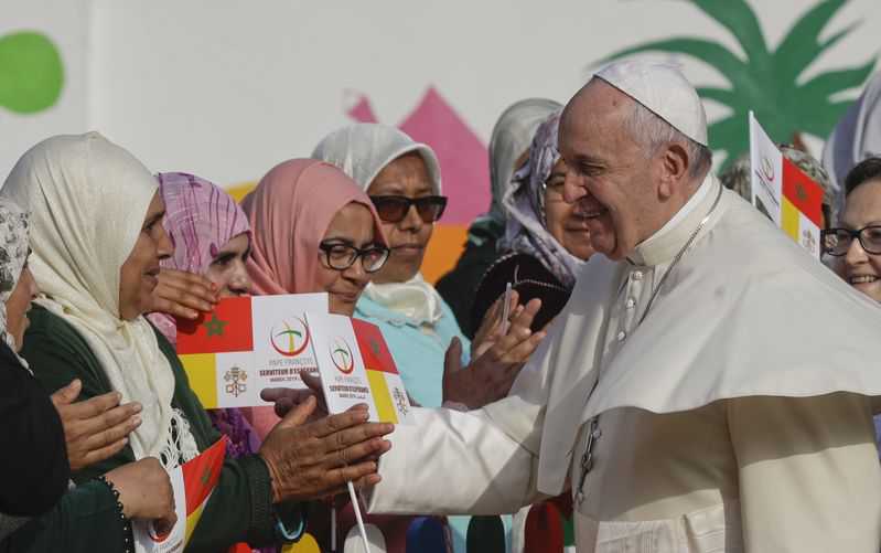Pope in Morocco urges religious fraternity