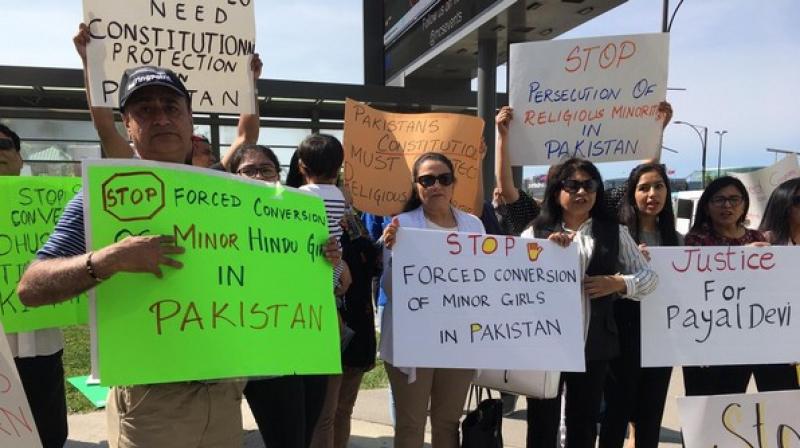Protesters in Canada demand Pak to stop forced conversion of minor Hindu girls