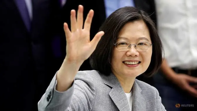 Taiwan president leaves for US, warns of threat from 'overseas forces'