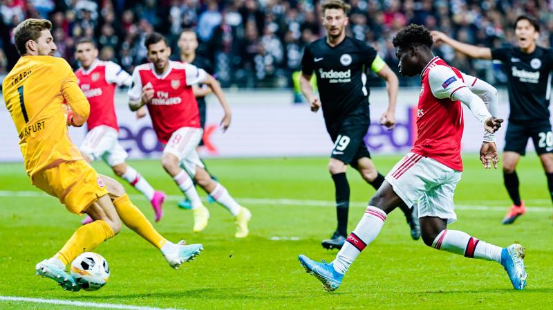 UEL 2019-20: Teen Bukayo Saka scores debut goal as Arsenal thump Eintracht Frankfurt 3-0