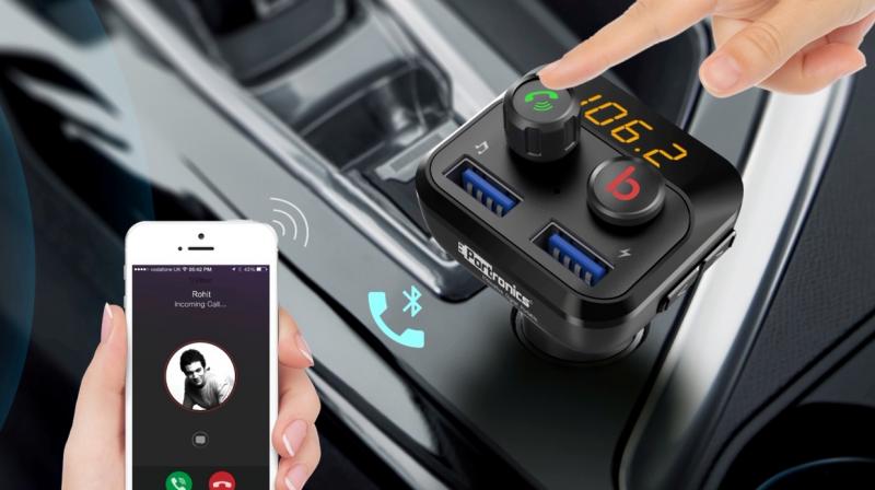 New portronics device that charges your phone in the car as well as plays music