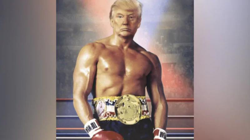 Donald Trump tweets photoshopped image of him as boxer amid health rumours