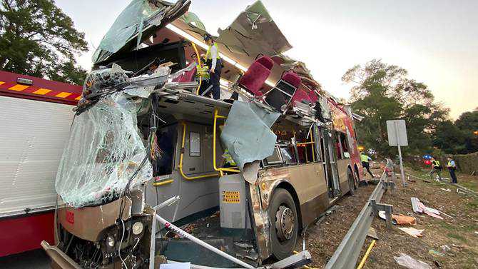 At least 6 killed, 40 injured after Hong Kong bus crash