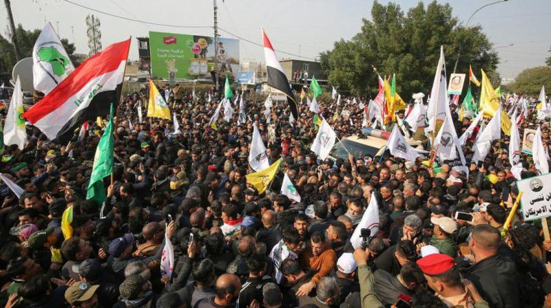 'Death to America', chants tens of thousands of Iraqis at Soleimani funeral march