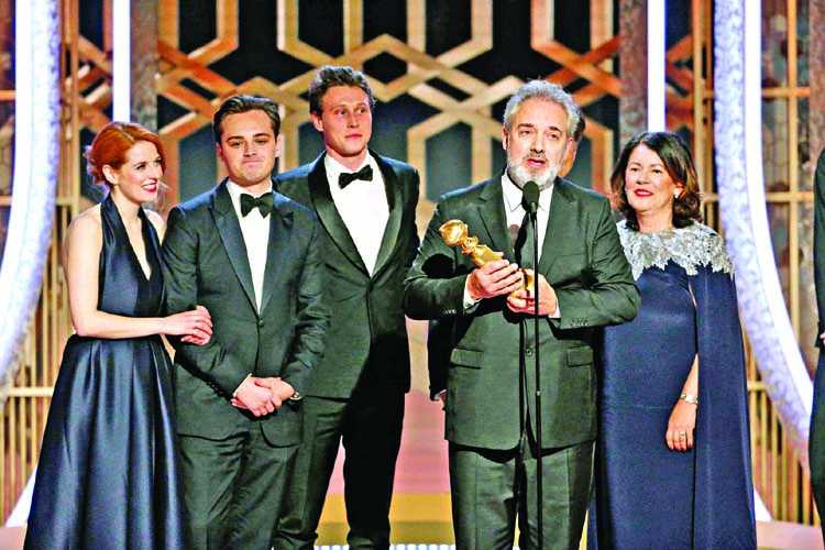 '1917' upsets Hollywood awards season as Globes host Gervais goes
