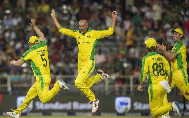 Agar hat-trick seeing as Australia rout South Africa by 107 runs