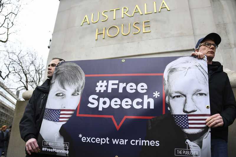 Protesters march to get Assange before London extradition hearing