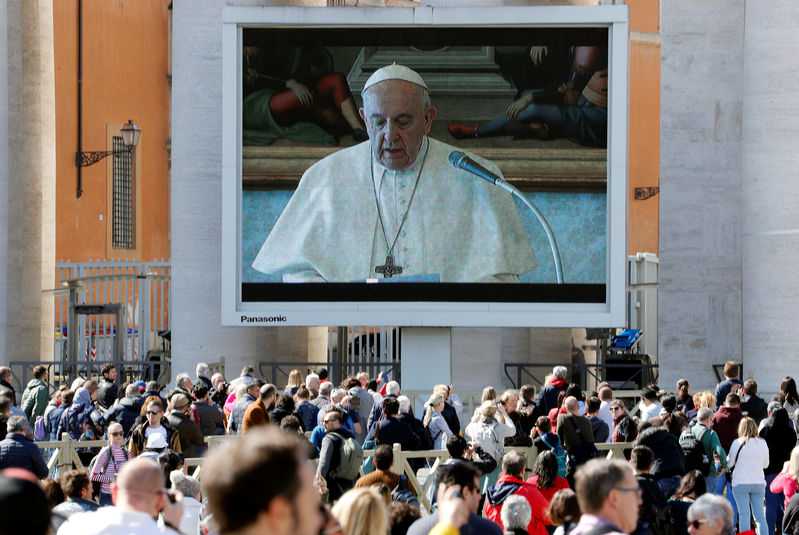 Pope delivers weekly address via livestream