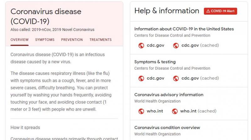 No screening for coronavirus on Google’s new website as Trump said, it has only info