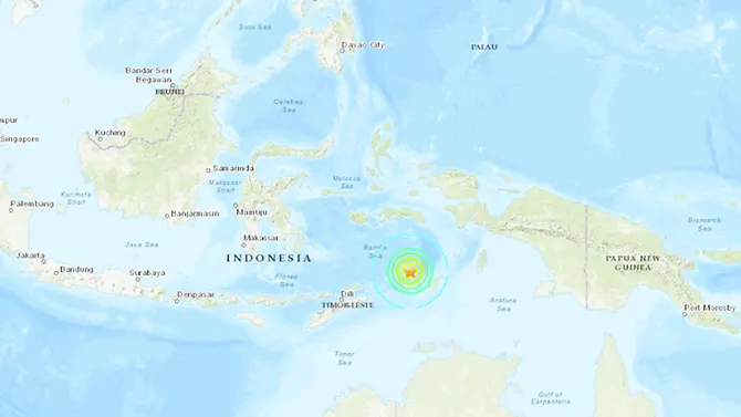 6.9-magnitude earthquake strikes Banda Sea, off Indonesia