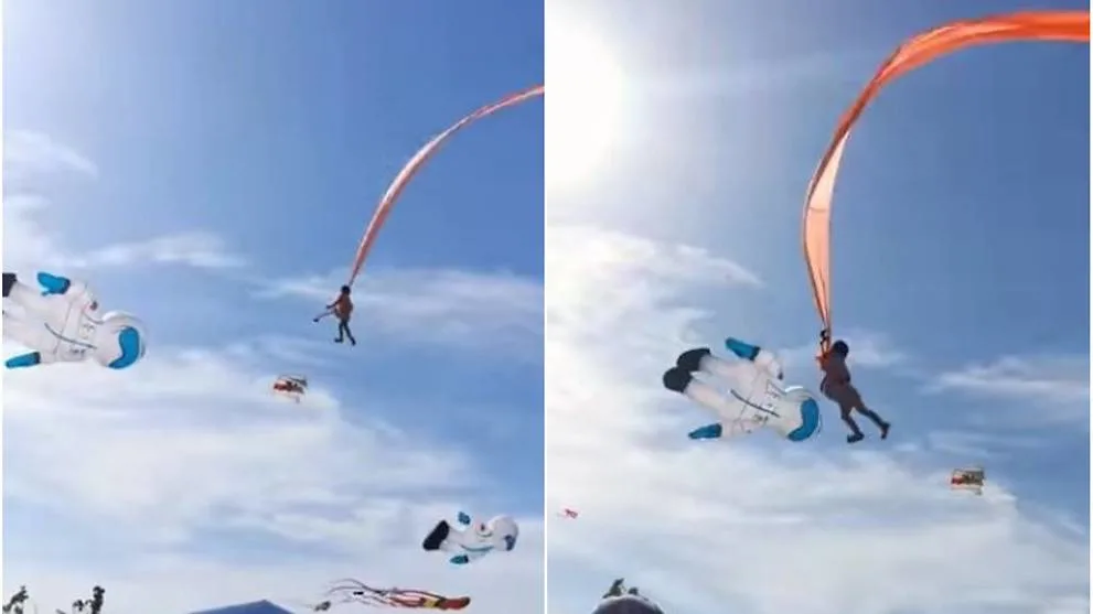 3-year-old gets caught in kite strings, lifted high in to the air at Taiwan festival
