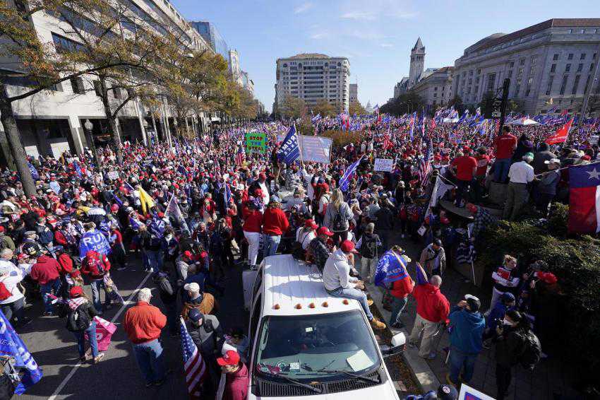 Thousands rally for Trump, believing he won the election