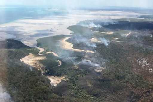 Bushfire rips through the heritage-listed island in Australia
