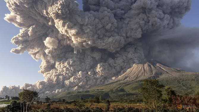 Indonesia's Mount Sinabung volcano spews ash into sky