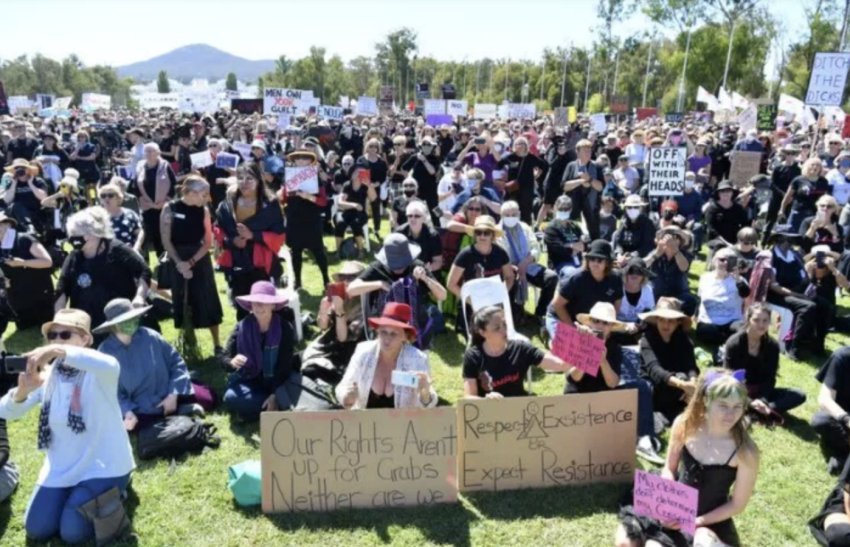 Thousands rally in Australia's parliament to demand justice for sexual assault victims