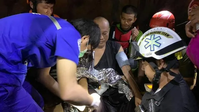 Thai rescue unit frees Buddhist monk trapped in flooded cave