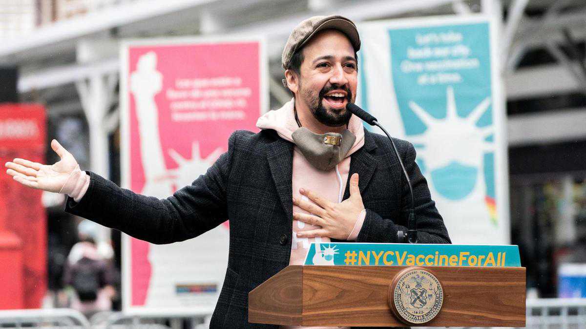 ‘Hamilton’ star opens vaccine center for Broadway’s jobless
