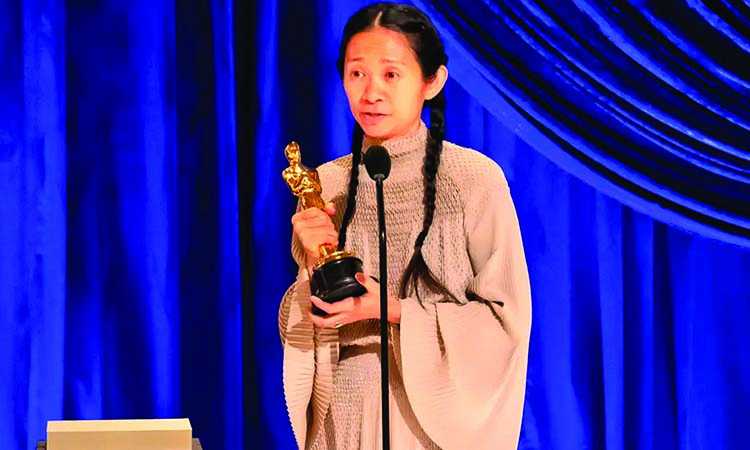 Historic wins for Nomadland at odd Oscars