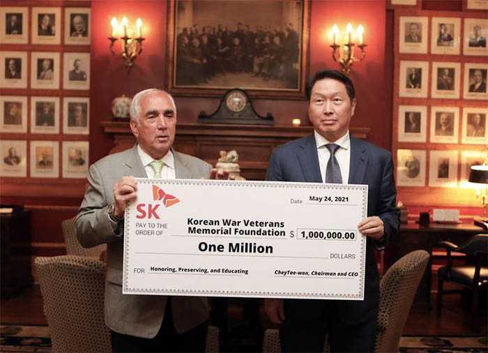 SK Chief Donates $1 Million to Korean Battle Memorial in U.S.