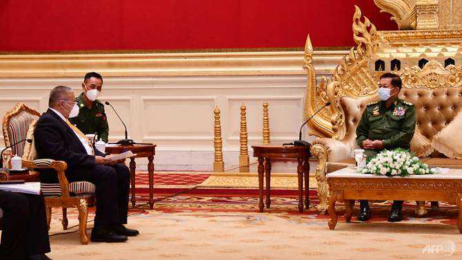 ASEAN envoys meet Myanmar junta leader