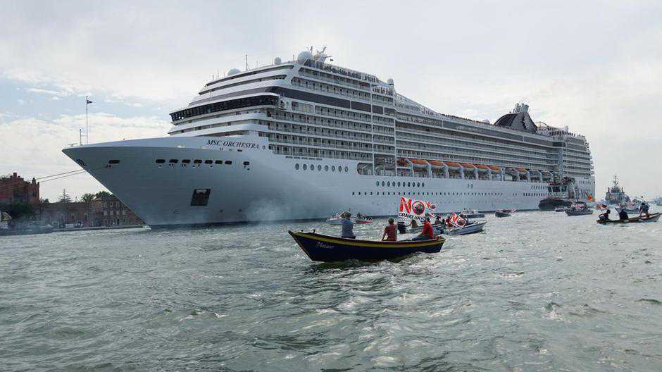 Protests in Venice while cruise lines make post-Covid return
