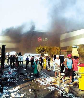 LG Factory Looted and Burned in South Africa Riots