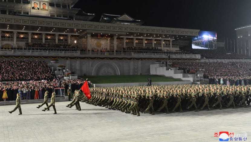 Machines not missiles on show at North Korea anniversary parade