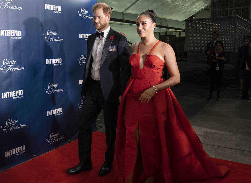 Meghan Markle stuns in red dress at Salute to Freedom Gala in New York