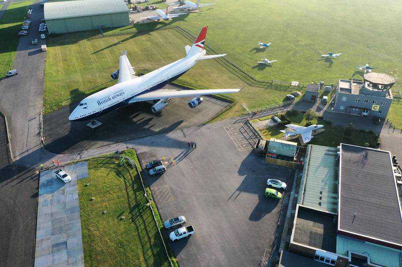 British Airways 747 jumbo gets new lease of life as party jet in the English countryside