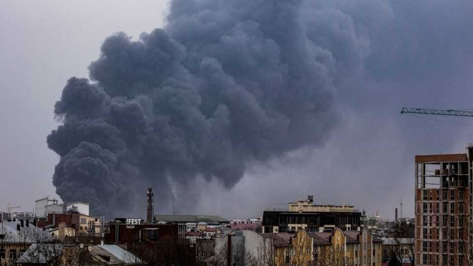 Ukraine war: Five wounded after explosions hit western city of Lviv