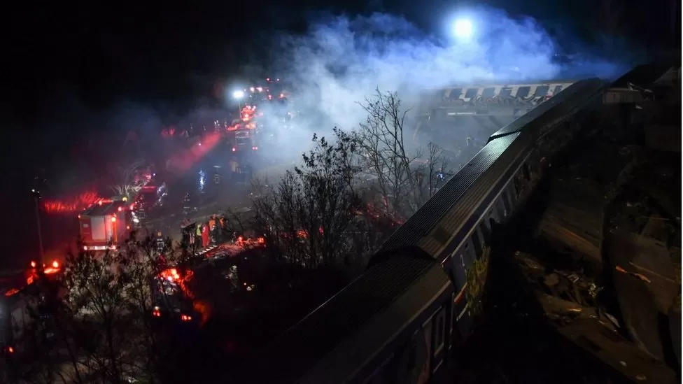 Carnage after trains collide near Greek city of Larissa
