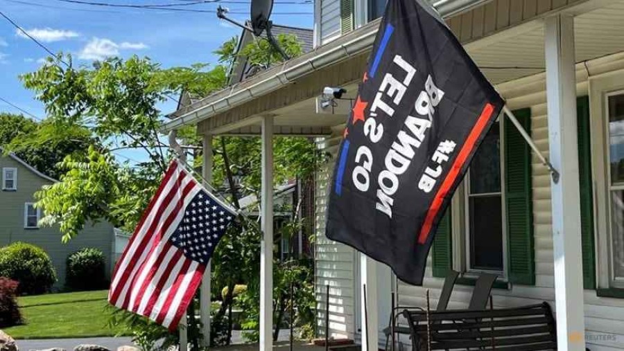 Trump supporters turn US flags upside down to protest guilty verdict