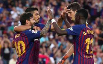 Messi, Suarez show no mercy as Barca humiliate Huesca