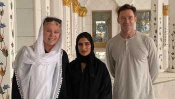 Hugh Jackman visits Abu Dhabi's Sheikh Zayed Grand Mosque during UAE trip