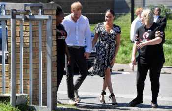 Prince Harry and Meghan Markle arrive in Cape Town