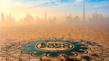 Dubai resident captures Expo lake pattern in the desert via drone photography