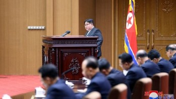 North Korea's Kim calls for change in status of South Korea, warns of war